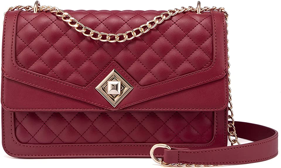 Chain Strap Crossbody Bag - Quilted Leather